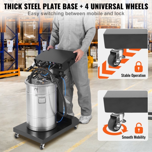 VEVOR 40 W 100KV Powder Coating System, Electrostatic Output Powder Coating Kit with 50L Powder Hopper, 450g Per Minute Powder Coating Machine with