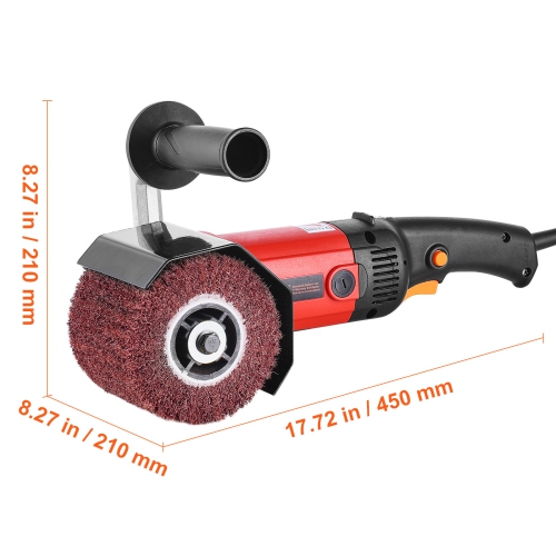VEVOR 1200W Burnishing Polishing Machine, 6 Variable Speed Surface Conditioning Tool, Handheld Electric Metal Burnishing Machine with 4 Fiber