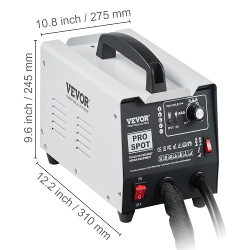 VEVOR 110V Stud Welder Dent Repair Kit, Auto Body Spot Welding Dent Puller Machine with 7 Welding Modes & Adjustable Power, 1.8KW Spot Welder Dent
