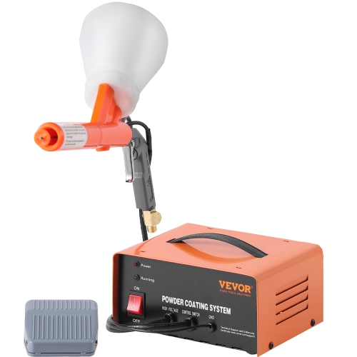 VEVOR 50KV Powder Coating System, Electrostatic Output Powder Coating Kit with Foot Switch, Spray Gun, Nozzles and Powder Cups, Powder Coating