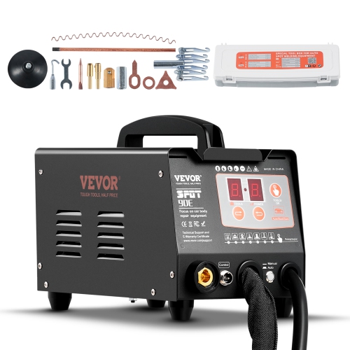 VEVOR 3KW Spot Welder Dent Puller, Stud Welder Dent Repair Kit with 2 Welding Guns, Auto/Manual Welding & 7 Modes, 110V Auto Body Spot Welding Dent