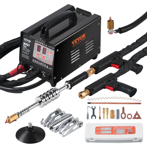 VEVOR 3KW Spot Welder Dent Puller, Stud Welder Dent Repair Kit with 2 Welding Guns, Auto/Manual Welding & 7 Modes, 110V Auto Body Spot Welding Dent