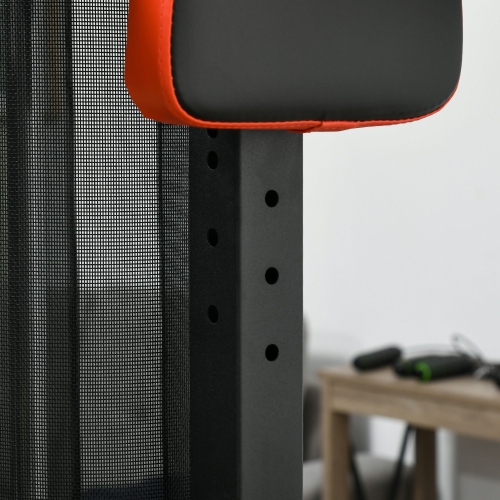 Soozier All-In-One Smith Machine, Multi Gym Workout Station with 143lbs Weight Stack, Home Gym Equipment with Sit up Bench, Push up Stand,