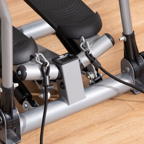 Soozier Twist Stair Stepper Exercise Machine with Rocking Handlebars, Cardio Climber Exercise Equipment with Hydraulic Resistance, LCD Display for