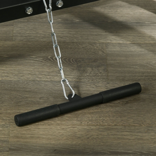 Soozier Home Gym Machine, 3 in 1 Smith Machine, Multi-Functional Power Cage with Adjustable Weight Bench, Barbell Bar and Cable Pulley System,