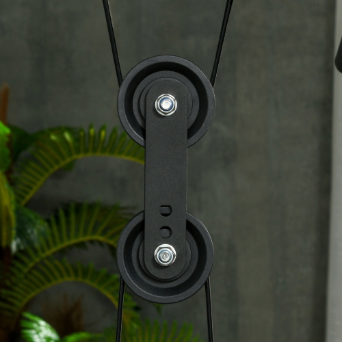 Soozier Home Gym Machine, 3 in 1 Smith Machine, Multi-Functional Power Cage with Adjustable Weight Bench, Barbell Bar and Cable Pulley System,