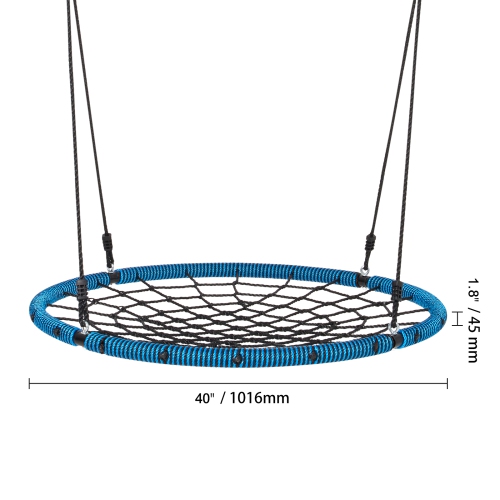 VEVOR 40 Inch Spider Web Saucer Swing, Round Swings for Kids Outdoor, 750lbs Weight Capacity Saucer Tree Swing, Stable Woven Rope Swing Seat with