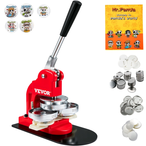 VEVOR 75 mm/3 inch Button Maker Machine, Badge Punch Press Kit, Children DIY Gifts Pin Maker, Button Making Supplies with 500pcs Button Parts &