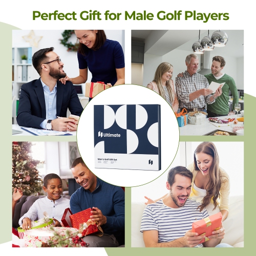 Gymax Golf Gift Set for Men w/ Golf Balls Golf Tees Golf Towel Golf Belt Golf Hat