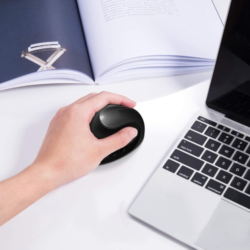 Souris sans fil verticale rechargeable - Souris ergonomique à 6 boutons, résolution 1000/1200/1600 réglable, recharge USB, convient pour portable