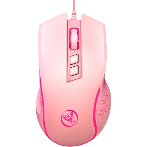 GREEN SCENIC  Wired Gaming Mouse, Ergonomic Gaming And Office Mouse, 7-Color Breathing Light Effect, 4-Speed Adjustable Dpi In Pink