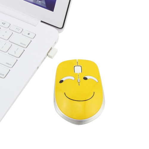 2.4GHz wireless mouse with squinting expression, silent wireless mouse, portable optical mouse, cartoon computer mouse