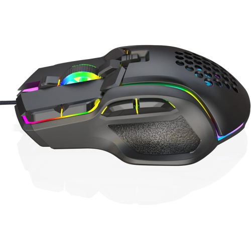 RGB gaming mouse, supports custom macro editing, 12800DPi precise positioning, full of technology, plug and play, USB wired mouse, suitable for home