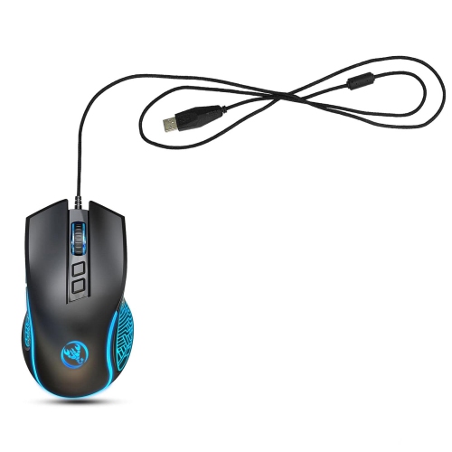 GREEN SCENIC  Wired Gaming Mouse, Ergonomic Gaming And Office Mouse, 7-Color Breathing Light Effect, 4-Speed Adjustable Dpi In Black