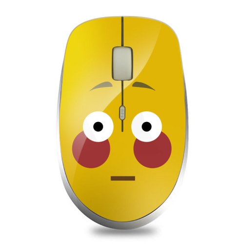 2.4GHz wireless mouse with blushing expression, silent wireless mouse, portable optical mouse, cartoon computer mouse