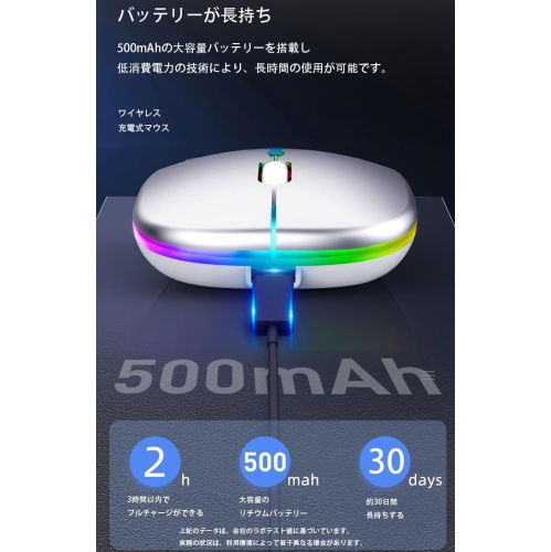 Gold Wireless Ultra-thin 2.4G Rechargeable Wireless Silent Mouse - Three-level DPI Switch, 30-day battery life, slim ergonomic design, 10-meter