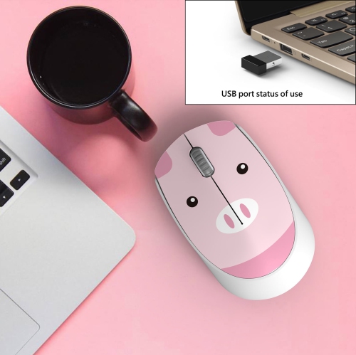 2.4GHz Wireless Cute Portable Mouse Thin Mini Wireless Mouse Plug and Play Bluetooth Compatible Notebook Laptop Tablet Mouse Office Supplies