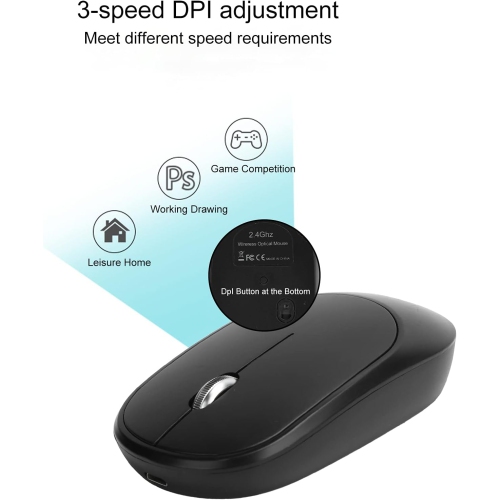 Bluetooth dual-mode wireless mouse, charging and silent, computer notebook office game luminous wireless mouse