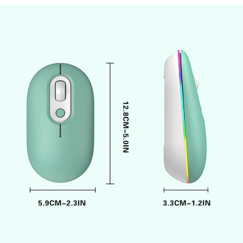 Green Dual Mode Silent Gaming Mouse - Bluetooth/2.4GHz Rechargeable Wireless Mouse, Ergonomic Gaming Mouse for PC/Mac