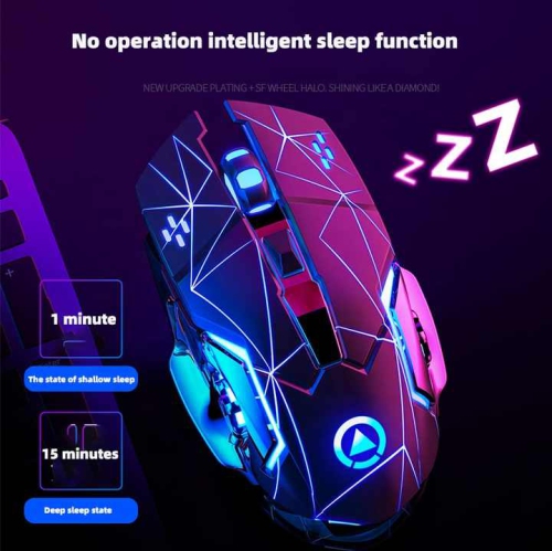 2.4GHz Wireless Mechanical Mouse Rechargeable Wireless Gaming Mouse 1600DPI Silent Computer Home Office E-sports Game