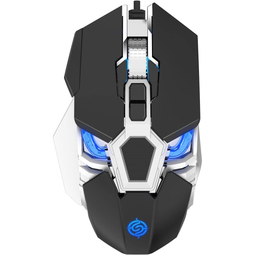 Black 5600 DPI Silent Gaming Mouse - Ergonomic Design, RGB Breathing Light, Plug and Play, No Driver Required, 9-Button USB Mouse, Suitable for PC/Mac