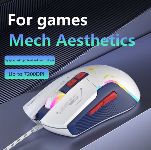 Illuminated Gaming Mouse - 6 Programmable Buttons, RGB Lighting, Ergonomic Design, Suitable for Office and Esports, Suitable for PC, Laptop, Desktop