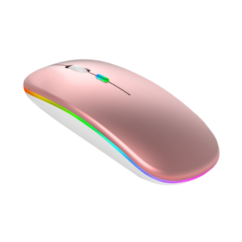 Rose Gold Wireless Ultra-thin 2.4G Rechargeable Wireless Silent Mouse - Three-level DPI , 30-day Battery Life, Slim Ergonomic Design, 10-meter Range,