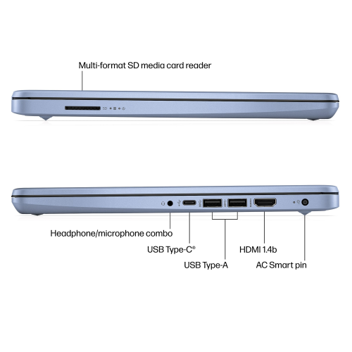 Portable HD antireflet de 14 po de HP - Bleu