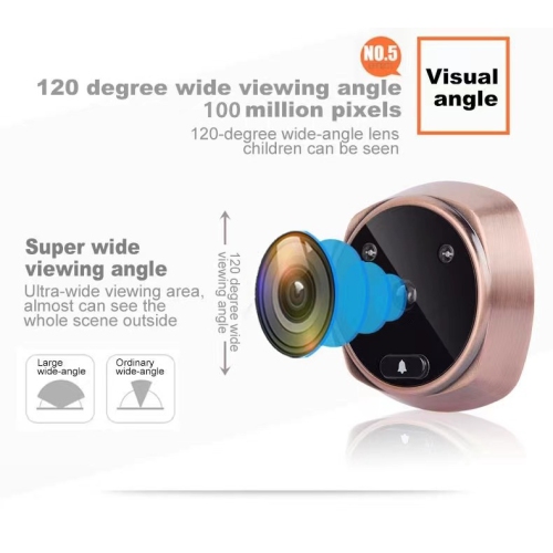 sonnette vidéo de 2,8 po avec vision nocturne, mémoire intégrée, prise de photos, stockage en boucle, œil de chat électronique numérique