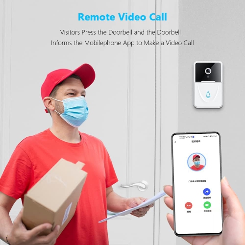 Mini WiFi Video Doorbell Smart Home Wireless Phone Doorbell Camera Security Video Intercom HD Infrared Night Vision for Office Apartment