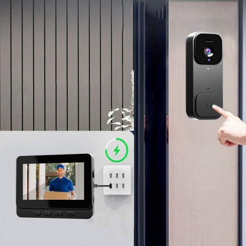WiFi Video Intercom System, 4.3 Inch Monitor and Aluminum Doorbell Camera, Two-Way Intercom Audio Video Doorbell Intercom Kit, Unlock Indoor/Outdoor