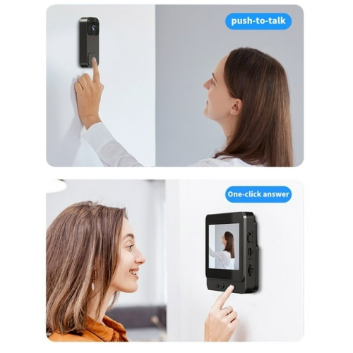 WiFi Video Intercom System, 4.3 Inch Monitor and Aluminum Doorbell Camera, Two-Way Intercom Audio Video Doorbell Intercom Kit, Unlock Indoor/Outdoor