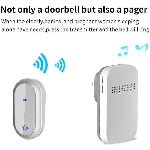 Wireless doorbell, entrance doorbell, intercom, call doorbell set, no battery required, waterproof, dustproof, wireless, entrance doorbell - white,