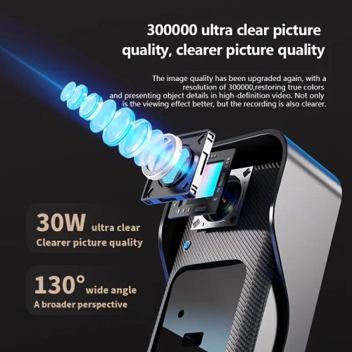 Video Doorbell with Display, Wireless Intercom Camera, Two-Way Audio, TF Slot, Night Vision, Local Storage, Button Control, Wall Mount, Not