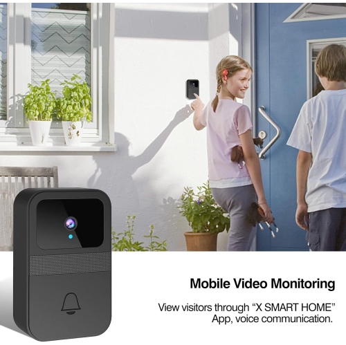 Sonnette vidéo avec caméra, sonnette avec caméra intelligente sans fil Wi-Fi, sonnette sans fil pour la maison, 38 sonnettes, vision nocturne de