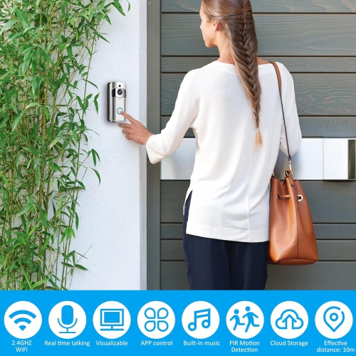 Wireless Video Doorbell Camera Video Doorbell WiFi Security Doorbell with Ringtone