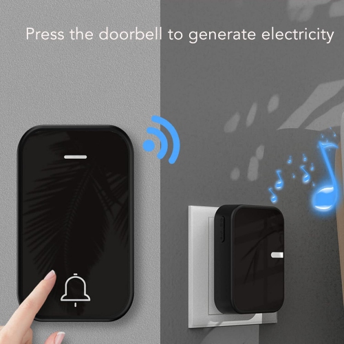 Longue distance et volume élevé aux États-Unis Sonnette sans fil 433 auto-génératrice sans batterie étanche pour la maison de Dingdong, modèle