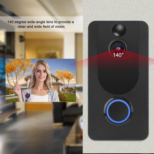 Sonnette vidéo, miroir de porte numérique, interphone sans fil HD intégrale 1080p, objectif 140°, pour la maison