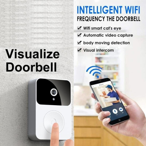 Wireless home smart doorbell with camera 1080P wireless remote home monitoring video intercom HD night vision capture