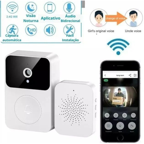 Wireless home smart doorbell with camera 1080P wireless remote home monitoring video intercom HD night vision capture