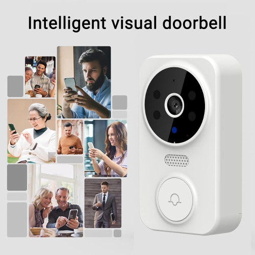 Smart Doorbell Camera Wireless Remote Video Doorbell Supports 2.4G WiFi for Two-Way Intercom Built-in Battery Wireless Video Doorbell with Noise
