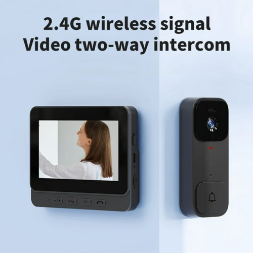 WiFi Video Intercom System, 4.3 Inch Monitor and Aluminum Doorbell Camera, Two-Way Intercom Audio Video Doorbell Intercom Kit, Unlock Indoor/Outdoor