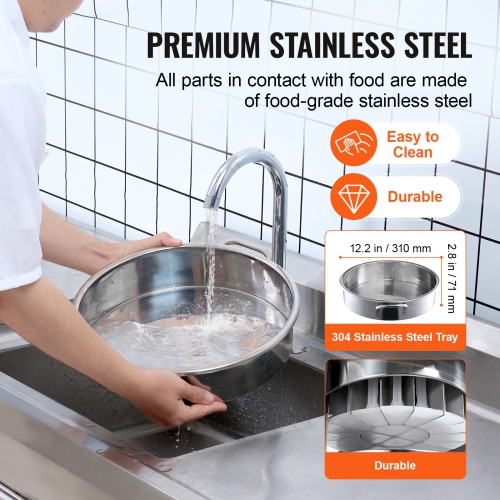 VEVOR 20PCS Electric Dough Divider Rounder, Automatic Dough Ball Cutting Making Machine, 2.12oz - 9.17oz Equal Dough Cutter with Pure Copper Motor