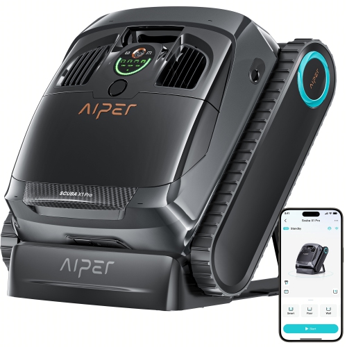 Aiper Scuba X1 Pro – Nettoyant robotisé adaptatif pour piscine, Filtration ultrafine à couverture maximale, Fonctionne avec HydroComm Pure,