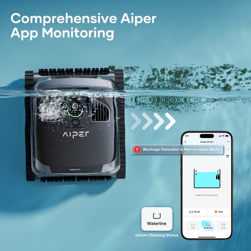 Aiper Scuba X1 Pro – Nettoyant robotisé adaptatif pour piscine, Filtration ultrafine à couverture maximale, Fonctionne avec HydroComm Pure,