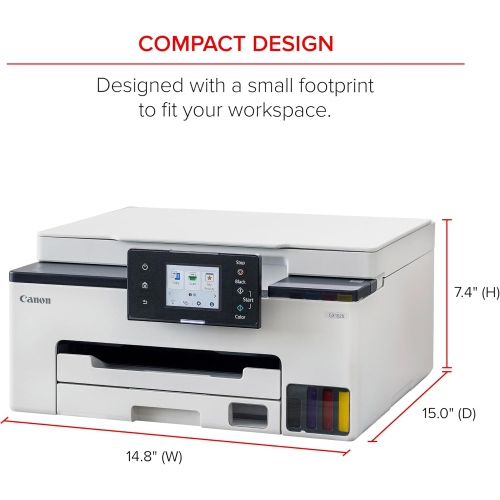 Canon Megatank GX1020 All-in-One Wireless Supertank [Megatank] Printer, 2.7" LCD Color Touchscreen, Auto Duplex Printing