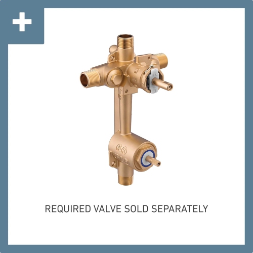 Moen TS2710 90 degrés Posi-Temp avec nécessaire de garniture de soupape de transfert 3 fonctions intégré, valve requise, chrome
