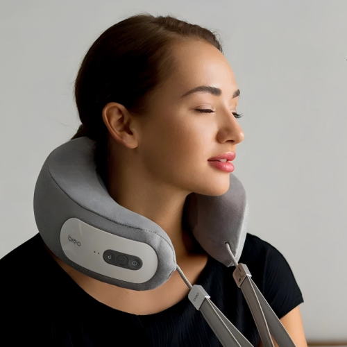 Breo iNeck3pro Real Kneeding Deep Tissue Neck Massager with Heat Electric Neck Massager for Pain Relief Office Use Shiatsu Portable Cordless with