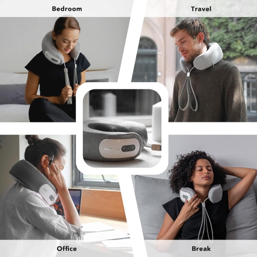 Breo iNeck3pro Real Kneeding Deep Tissue Neck Massager with Heat Electric Neck Massager for Pain Relief Office Use Shiatsu Portable Cordless with