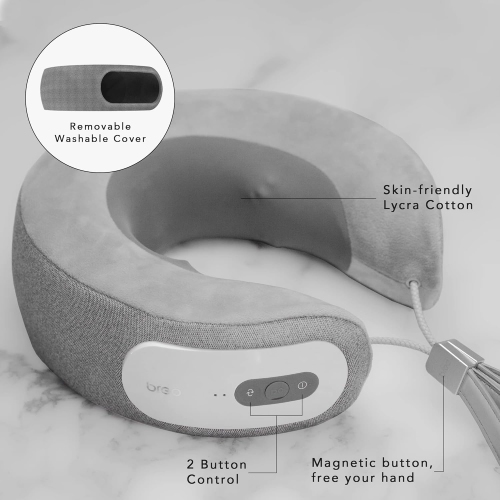 Breo iNeck3pro Real Kneeding Deep Tissue Neck Massager with Heat Electric Neck Massager for Pain Relief Office Use Shiatsu Portable Cordless with